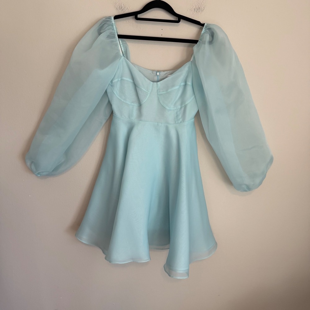 Selkie Puff mini dress M baby blue organza princess coquette baby shower wedding